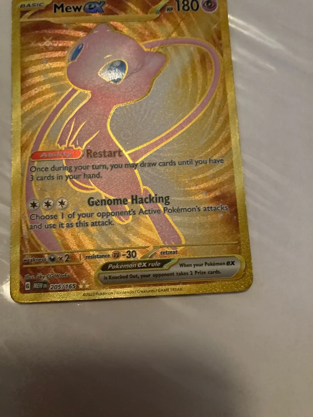 (BENT)Mew EX Gold Holo Trading Card - Gold